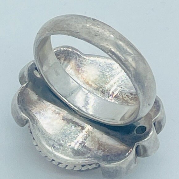 Artisan Rhodonite Garnet Moonstone Ring Size 9 Sterling Silver Bezel Set Stones - Picture 6 of 10